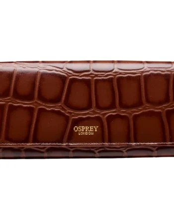 Osprey London Julia Croc Leather Women's Purse, Cognac with Gift Box