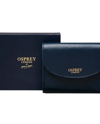Osprey London Tilly Grainy Hide Leather Women's Purse, Navy with Gift Box