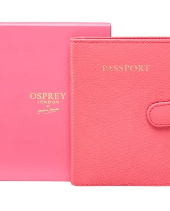 Osprey London Tilly Leather Passport Holder, Guava