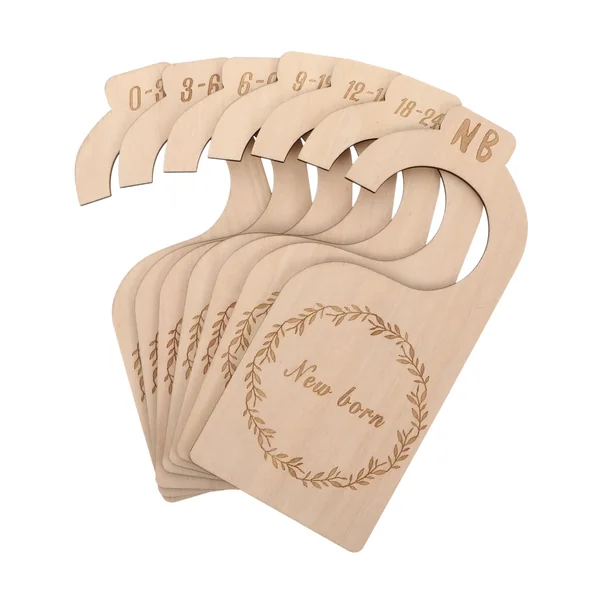 OUNONA 7pcs Baby Closet Dividers Wood Nursery Closet Organizer Hangers Infant Wardrobe Divider Boys and Girls Clothes Storage for Newborns and Toddlers