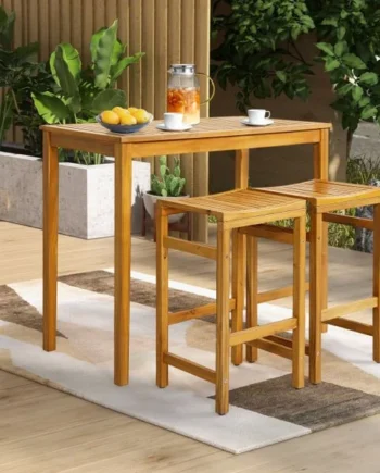 Outdoor Bar Table Acacia Wood Bar Table for Outside