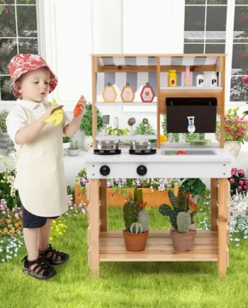 Outdoor Mud Kitchen for Kids with Removable Sink