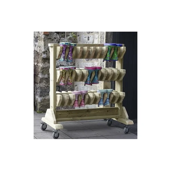 Outdoor Wooden Welly Rack