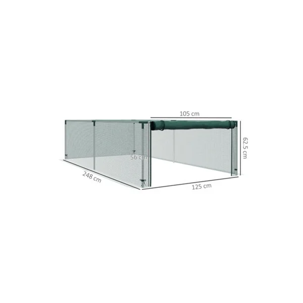 Outsunny 8' x 4' Plant Protection Tent Crop Cage with Door, Green