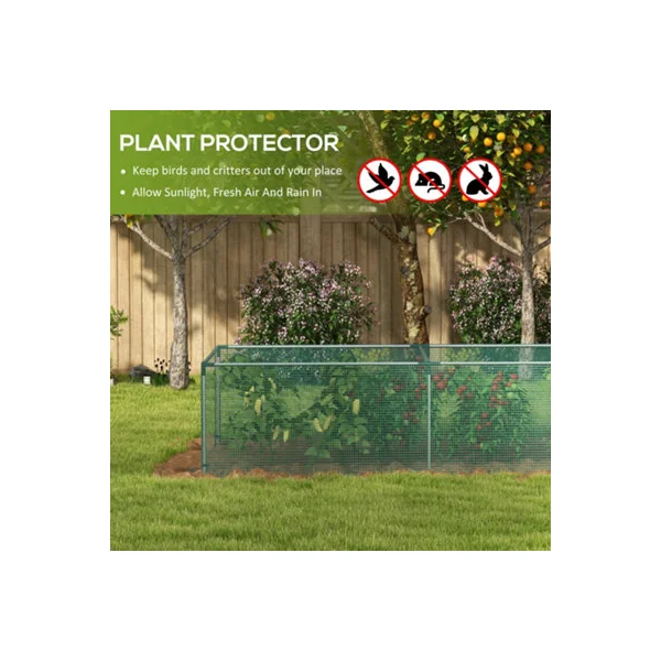 Outsunny 8' x 4' Plant Protection Tent Crop Cage with Door, Green