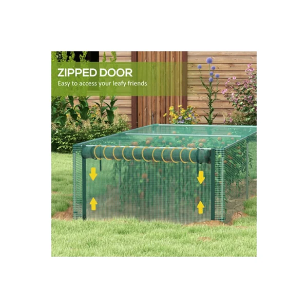 Outsunny 8' x 4' Plant Protection Tent Crop Cage with Door, Green