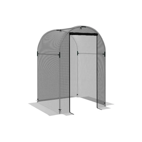 Outsunny Fruit Cage, Plant Protection Tent, 1.2 x 1.2 x 1.9m, Black