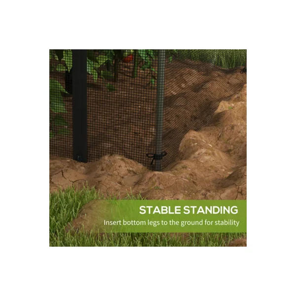 Outsunny Fruit Cage, Plant Protection Tent, 1.2 x 1.2 x 1.9m, Black