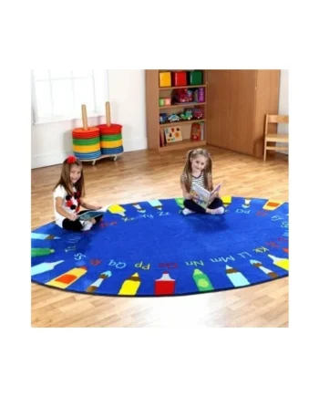 Oval Pencils Alphabet Carpet 3x2m
