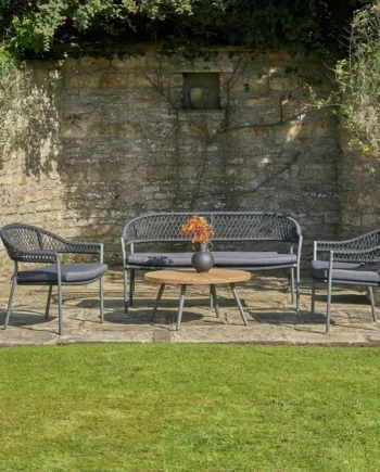 Pacific Bazel 4 Seater Metal Garden Sofa Set - Grey