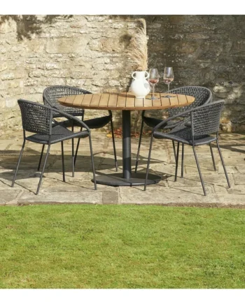 Pacific Dakota 4 Seater Rattan Effect Patio Set - Black