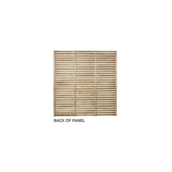 Pack of 10 (Total 10 Unit) Pressure Treated Contemporary Slatted Fence Panel - 6ft x 6ft (1.8m x 1.8m)