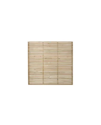 Pack of 18 (Total 18 Unit) Pressure Treated Contemporary Slatted Fence Panel - 6ft x 6ft (1.8m x 1.8m)