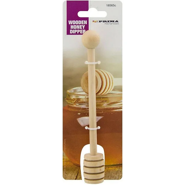 Pack Of 3 Honey Dipper Wooden Spoon Server Drizzler Kitchen Utensil Honey Pot