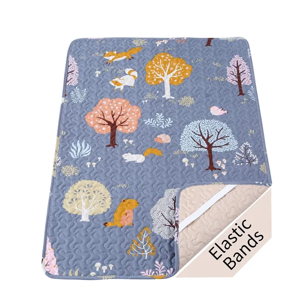 Padded Travel Cot Sheet Fitted 95x65 cm, Breathable Thick Baby Bed Sheets | Quilted Sheet Protector Foldable Mattress Pad, Soft Travel Cot Topper Cover