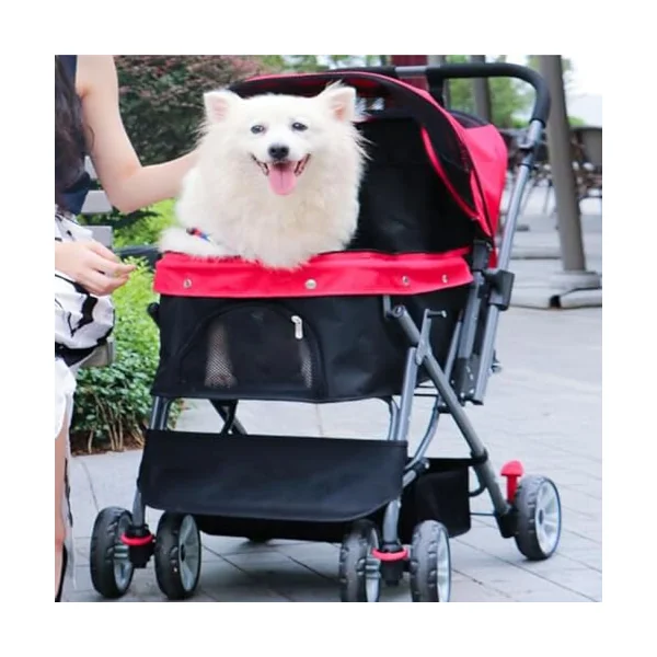 PAHION Lightweight Pet Strollers Portable Compact Travel Dog Stroller For Small And Medium Cats, Dogs, Puppy Pet Stroller Up To 25 Kg / 55 Lbs Dog Car Seat (Color : Blue)