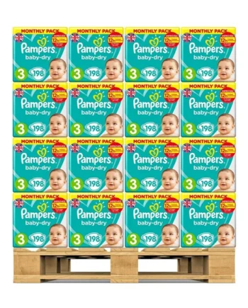 Pampers Baby Dry Nappies Size 3, 30 x Monthly 198 Pack
