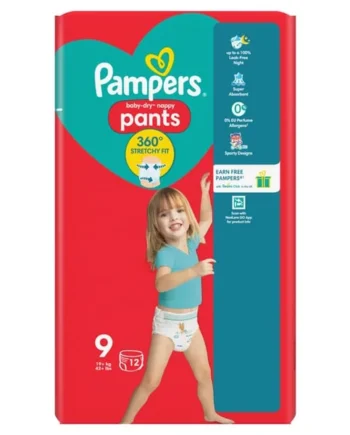 Pampers Baby-Dry Nappy Pants 12s - Size 9