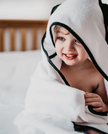 Panda Bamboo Newborn Hooded Towel, 75 x 75 cm