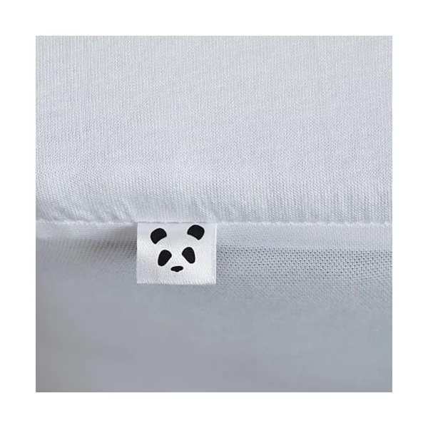 Panda® Cot Bed Bamboo Mattress Protector - Pure White, 140 x 70 x 15 cm | Smooth, Silent & Soft | Waterproof & Washable | Hypoallergenic, Odour-Resistant & Antibacterial | Secure Fit | Bamboo & Cotton