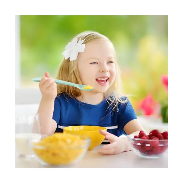 PandaEar 5 Pack Soft Silicone Baby Spoons, First Stage Training Spoons for Weaning & Self-Feeding, BPA-Free Gum-Friendly Teething Spoons, Muted Tones for Healthy Sight Development, 6.1" Long Handle