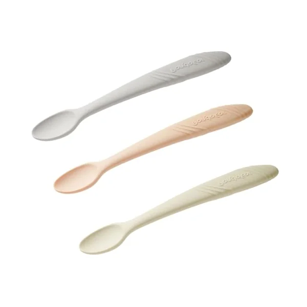 PandaEar 5 Pack Soft Silicone Baby Spoons, First Stage Training Spoons for Weaning & Self-Feeding, BPA-Free Gum-Friendly Teething Spoons, Muted Tones for Healthy Sight Development, 6.1" Long Handle