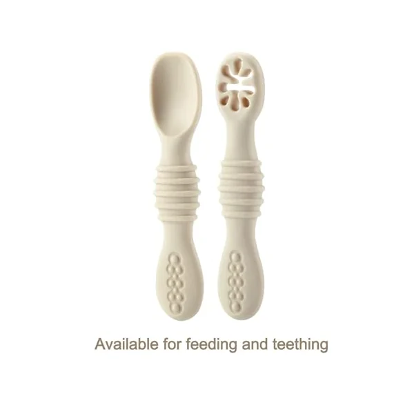 PandaEar Silicone Baby Spoons Self Feeding 4 6 Months| 6 Pack Baby Weaning Spoons| Toddler Baby Feeding Spoon| Blw Spoons Baby Utensils| BPA Free (Pink/Light Pink/Beige)