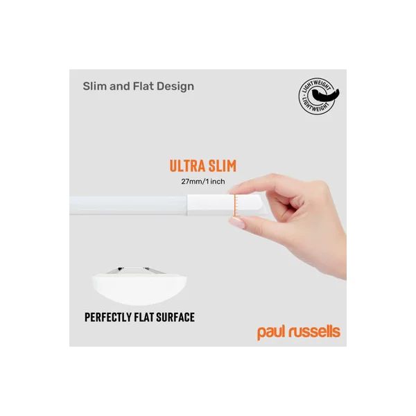 paul russells 4 ft LED Batten Tube Lights, 30W 3000 Lumens, IP20, 4000K Cool White, Ultra Slim, Pack of 1