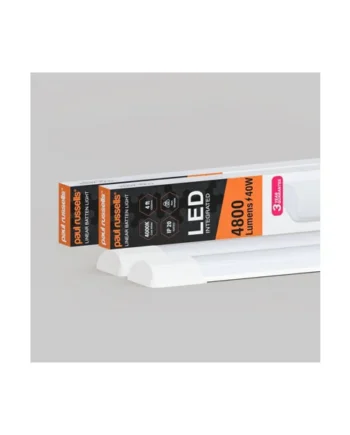 paul russells 4 ft LED Batten Tube Lights, 40W 4800 Lumens, IP20, 4000K Cool White, Ultra Slim, Pack of 2