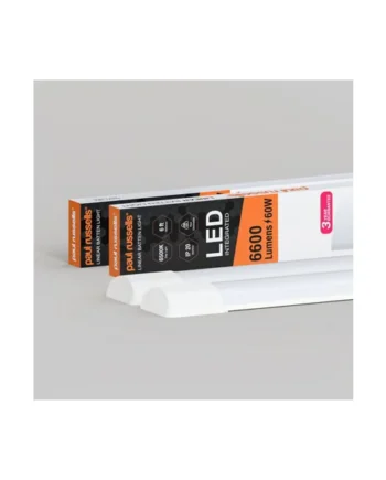 paul russells 6ft LED Batten Tube Lights, 60W 6600 Lumens, IP20, 6500K Day Light, Ultra Slim, Pack of 2