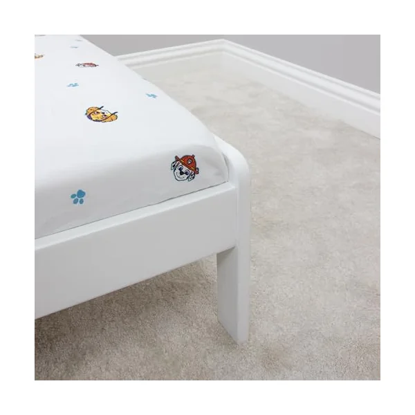 Paw Patrol Official Junior Fitted Bedsheet | Missions Design | Featuring Skye, Chase and Rubble | Designed for Junior Cot Beds | Soft Polyester with Elastic Edge | Perfect for Kids Bedroom