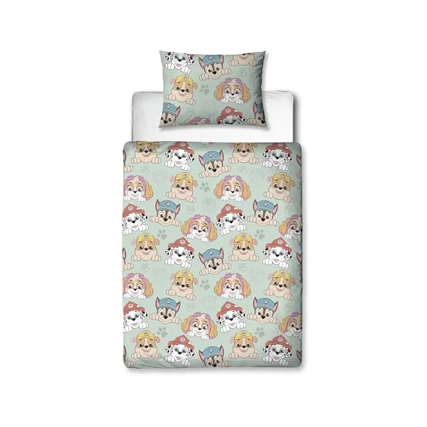 Paw Patrol Officially Licensed Toddler Cot Bed Duvet Cover | Sketchy Design Reversible 2 Sided Junior Bedding Including Matching Pillow Case Brands