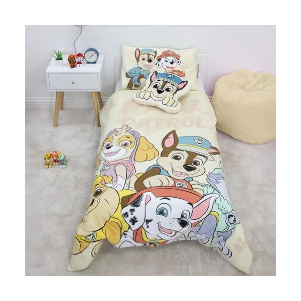 Paw Patrol Officially Licensed Toddler Cot Bed Duvet Cover | Sketchy Design Reversible 2 Sided Junior Bedding Including Matching Pillow Case Brands