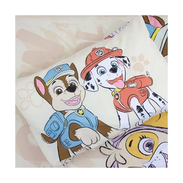 Paw Patrol Officially Licensed Toddler Cot Bed Duvet Cover | Sketchy Design Reversible 2 Sided Junior Bedding Including Matching Pillow Case Brands