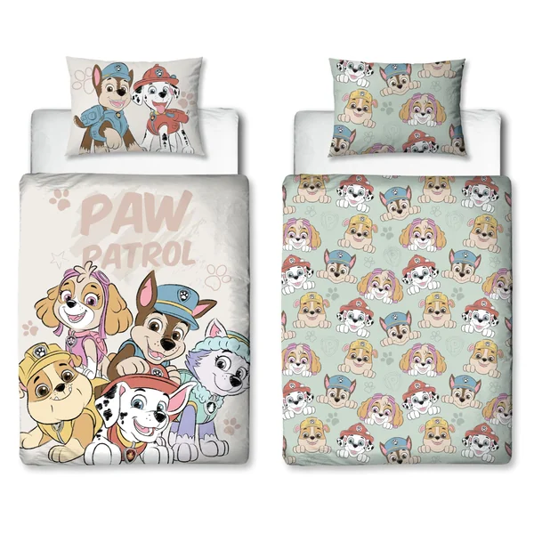 Paw Patrol Officially Licensed Toddler Cot Bed Duvet Cover | Sketchy Design Reversible 2 Sided Junior Bedding Including Matching Pillow Case Brands
