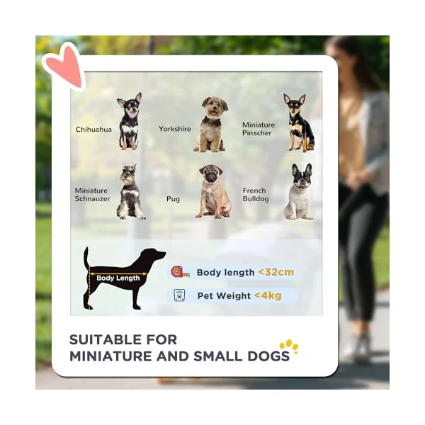 PawHut Dog Pram Dog Stroller with Safety Leashes for Small Dogs Black | Foldable Pet Pushchair, 4 Wheels, Cup Holder