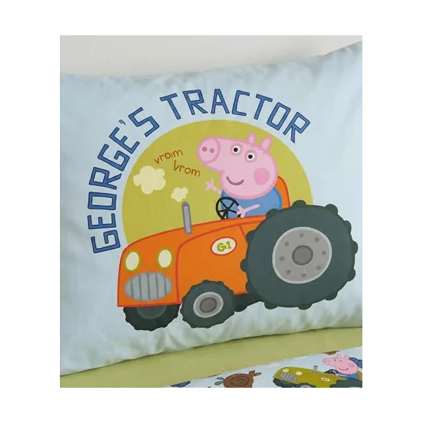 Peppa Pig Baby Duvet Cover 100x135 + Pillowcase 40x60 100% Cotton | Reversible baby bedding | Oeko-Tex certified cotton | Official Peppa Pig | Girls 0-3 | Cot size | Machine washable