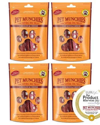 Pet Munchies Natural Chicken & Cheese Dog Training Treats, 4 x 100g