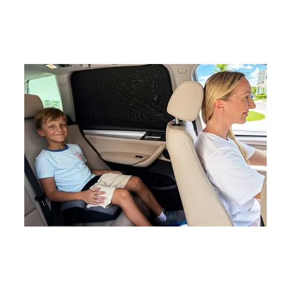 PEYOU Car Window Shades for Baby 2 Pack, Stretchable & Breathable Spandex Rear Side Car Sun Shade for Camping, Blocks Uv Rays & Sun Glare for Kids/Adults/Pets - 44.9"X19.7" Fits 99% Cars