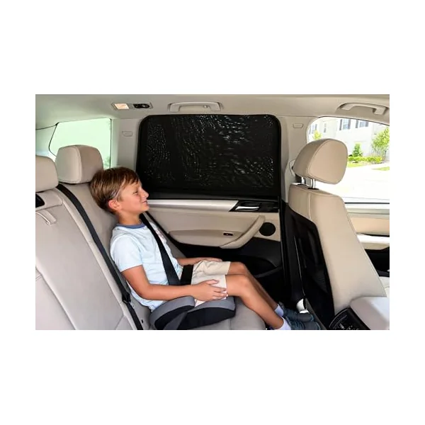PEYOU Car Window Shades for Baby 2 Pack, Stretchable & Breathable Spandex Rear Side Car Sun Shade for Camping, Blocks Uv Rays & Sun Glare for Kids/Adults/Pets - 44.9"X19.7" Fits 99% Cars