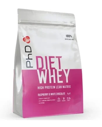 PhD Diet Whey Protein Powder 1kg - Raspberry & White Chocolate
