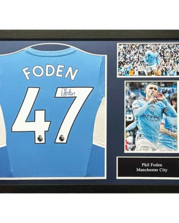 Phil Foden Signed Framed Manchester City Shirt