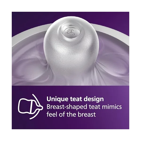 Philips Avent Natural Response Baby Bottle - 2X 125ml Baby Milk Bottle with AirFree Vent, BPA Free for Newborn Babies Aged 0 Months+ (Model SCY670/02)