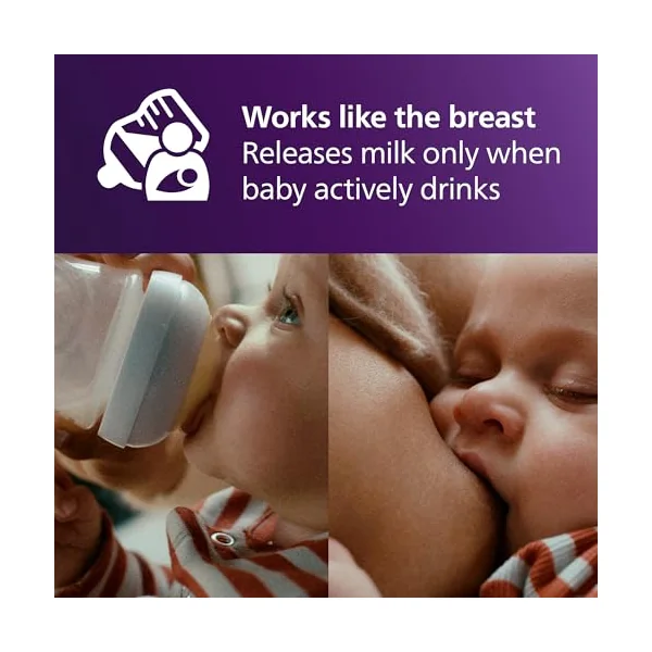 Philips Avent Natural Response Baby Bottle - 3 x 260ml Baby Milk Bottle for Newborns and Up, BPA Free, 1+ Months (Model SCY903/03)