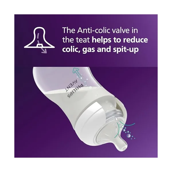 Philips Avent Natural Response Baby Bottle - 3 x 260ml Baby Milk Bottle for Newborns and Up, BPA Free, 1+ Months (Model SCY903/03)