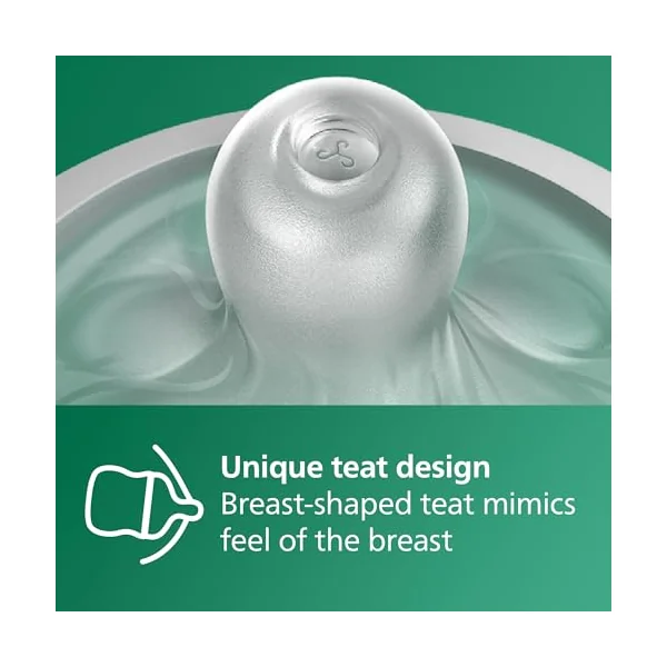 Philips Avent Natural Response Glass Baby Bottles 8oz/240 ml with Medium Flow Teats (Flow 3), 2 Pack, SCY933/02