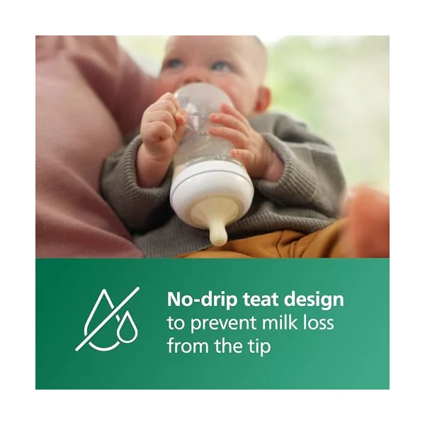 Philips Avent Natural Response Glass Baby Bottles 8oz/240 ml with Medium Flow Teats (Flow 3), 2 Pack, SCY933/02