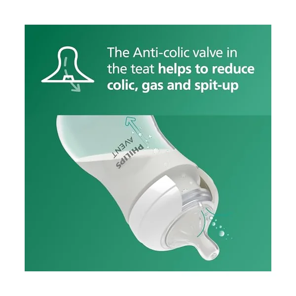 Philips Avent Natural Response Glass Baby Bottles 8oz/240 ml with Medium Flow Teats (Flow 3), 2 Pack, SCY933/02