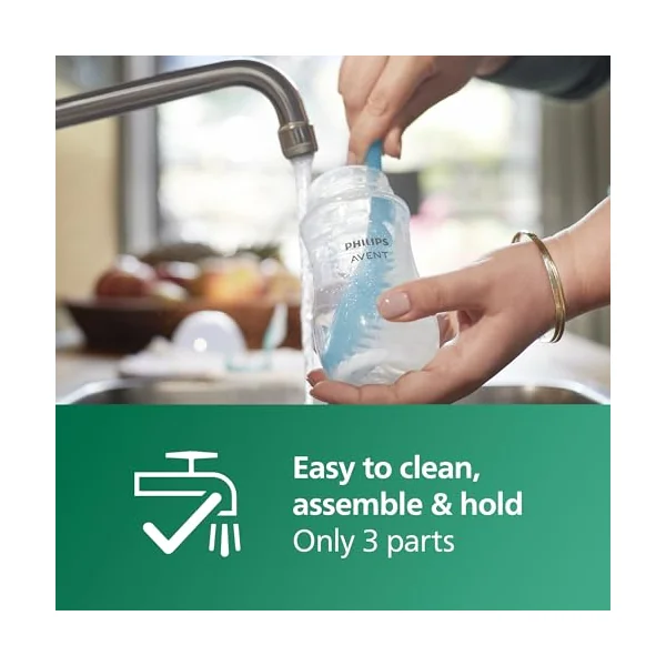 Philips Avent Natural Response Glass Baby Bottles 8oz/240 ml with Medium Flow Teats (Flow 3), 2 Pack, SCY933/02