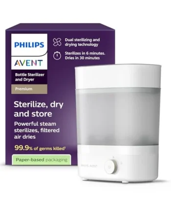 Philips Avent Premium Baby Bottle Steriliser and Dryer, Removes 99.9% of Bacteria, Chemical Free, Capacity 6 Bottles/Teats/Accessories, Model SCF293/01